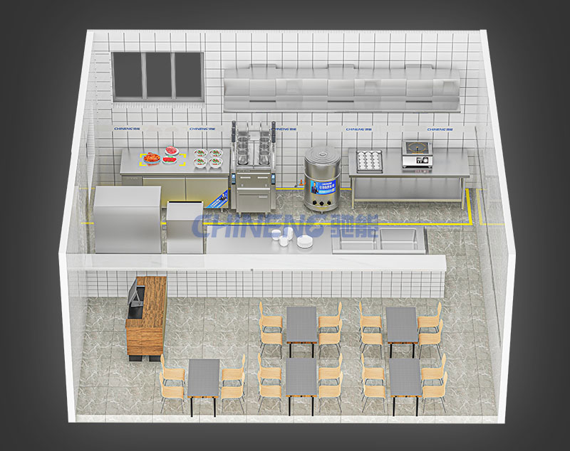 风味粉面汤粉面粥店3D效果图