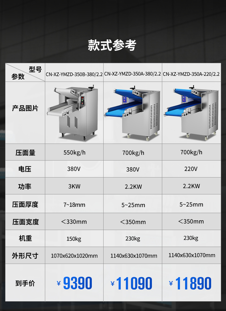 压面机参数表